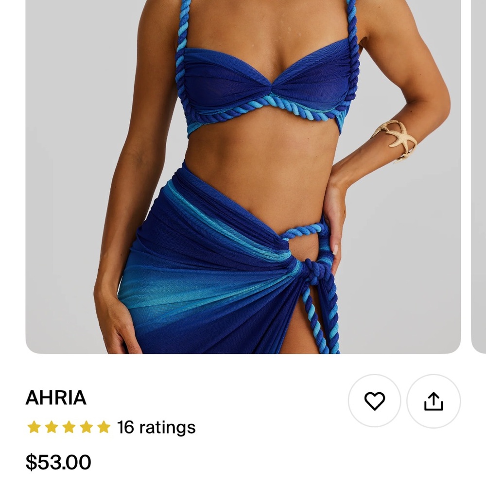 Blue ombré twist top